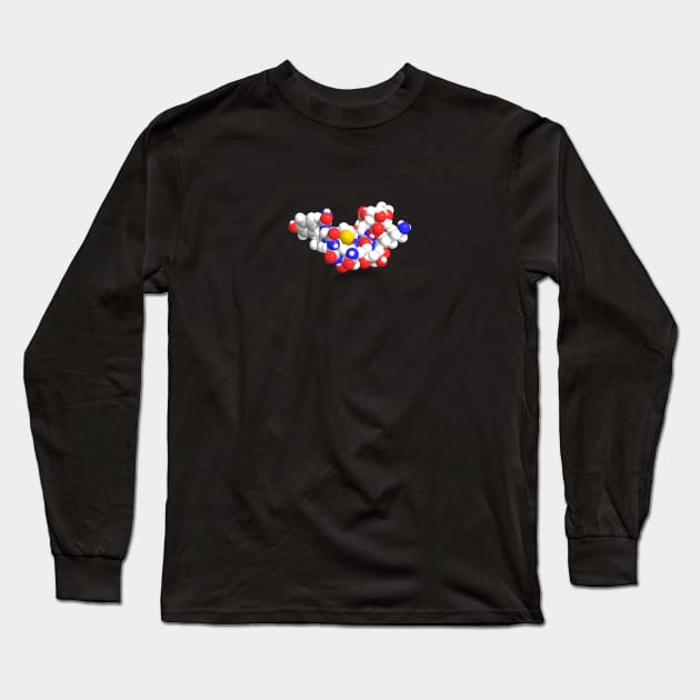 Alpha Endorphin Molecule Chemistry Long Sleeve T-Shirt by ChemECool